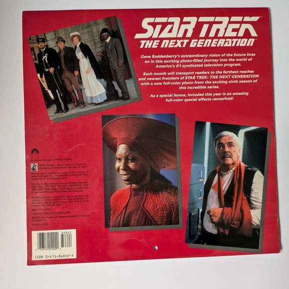 Vintage Star Trek The Next Generation 1994 Calendar Used - Picture 10 of 10
